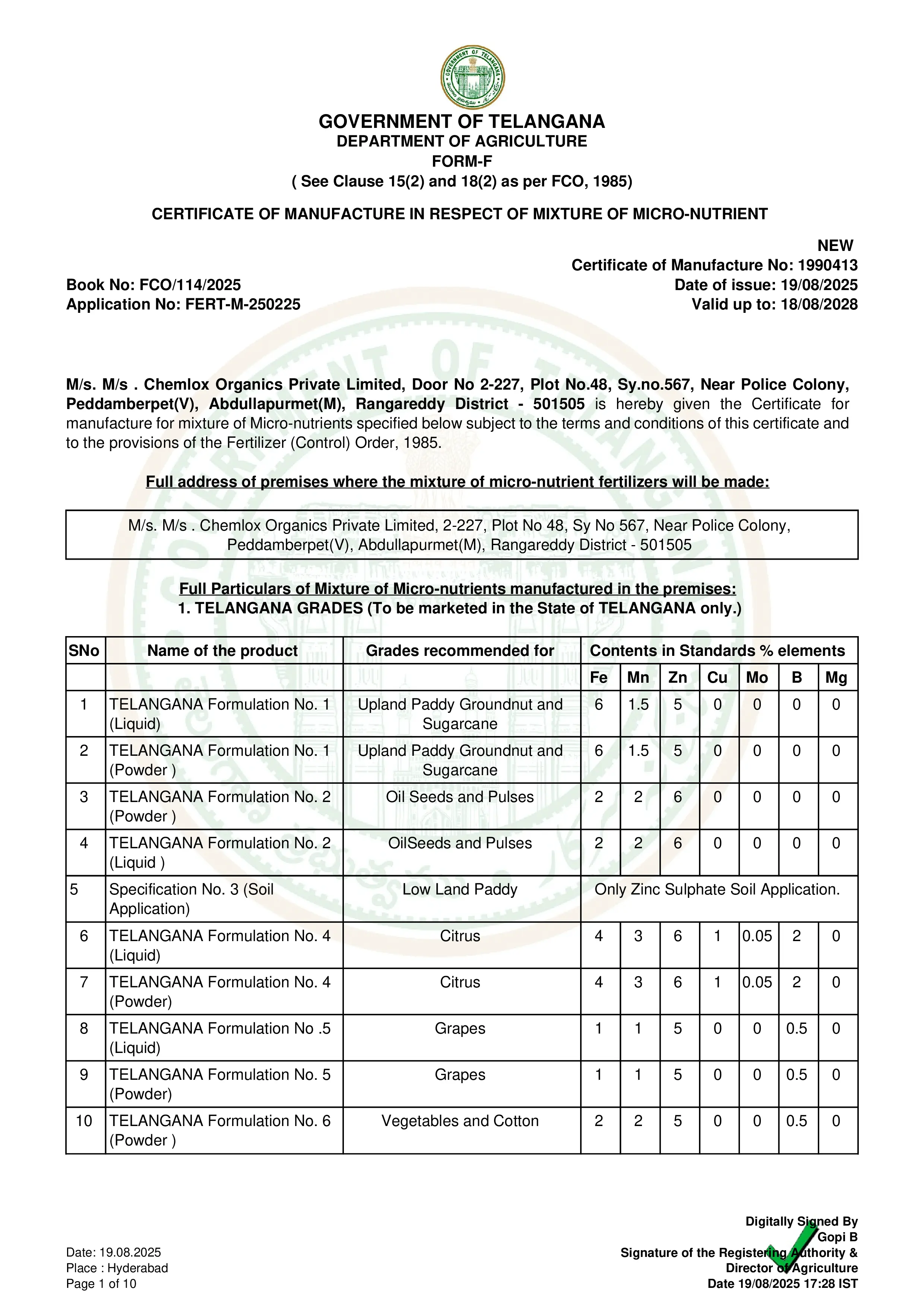 FORM F License